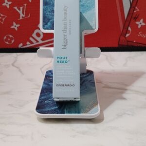 Bigger Than Beauty Pout Hero Liquid Balm in Gingerbread - Light Blue Packaging